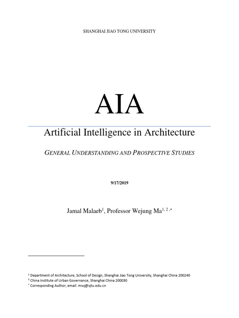 Aia Artificial Intelligence In Architect Pdf