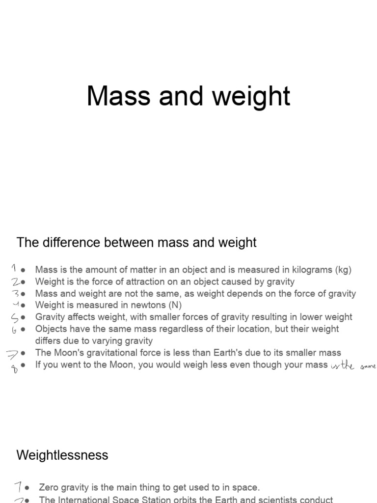 Mass and Weight | PDF