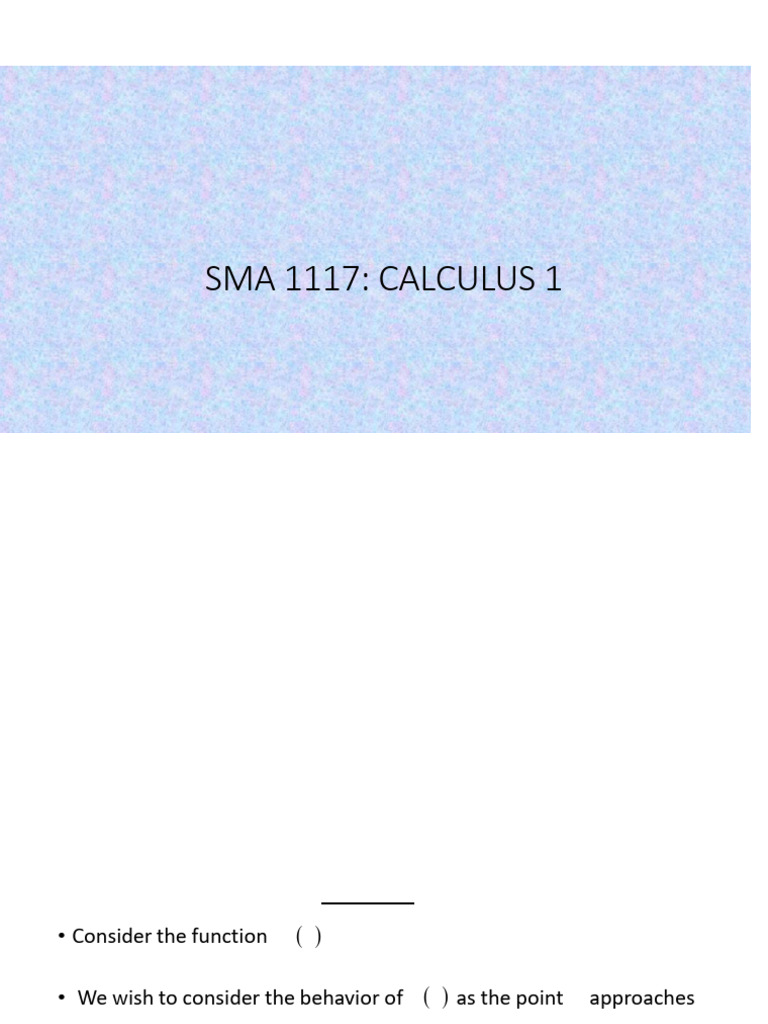 SMA 1117 - Lec 3 | PDF