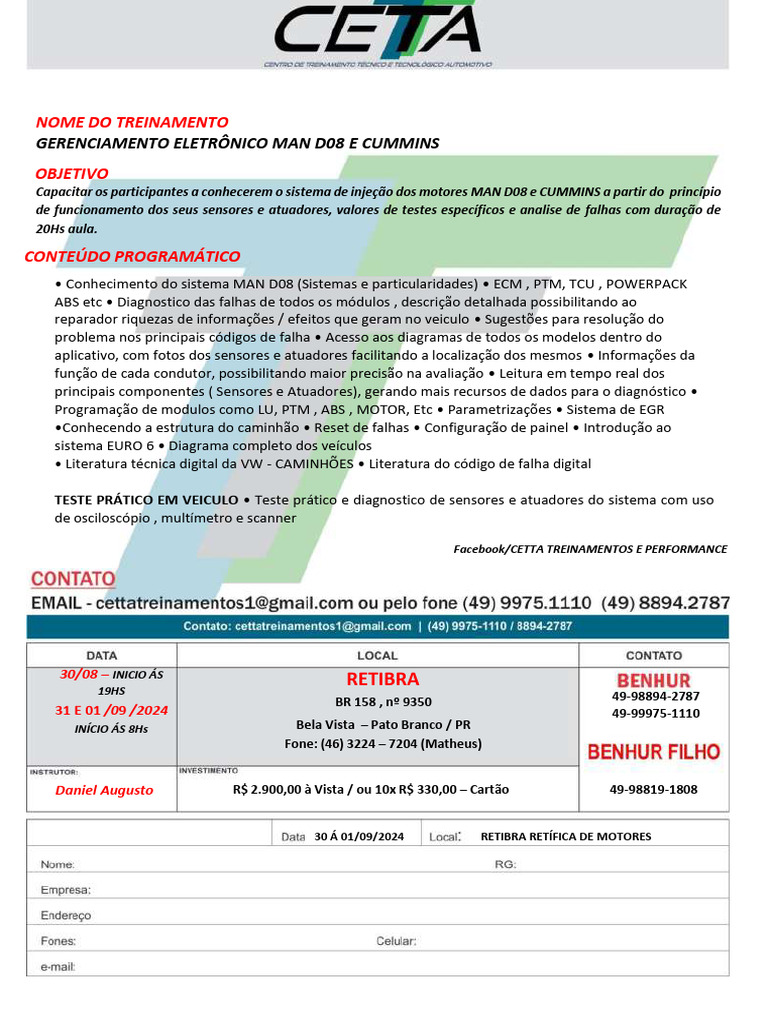 Ficha de MAN D08 Retibra | PDF
