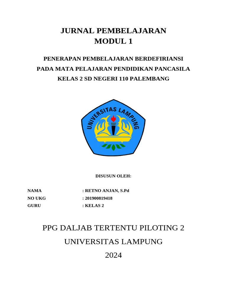 Jurnal Pembelajaran Berdefiriansi Kelas 2 | PDF
