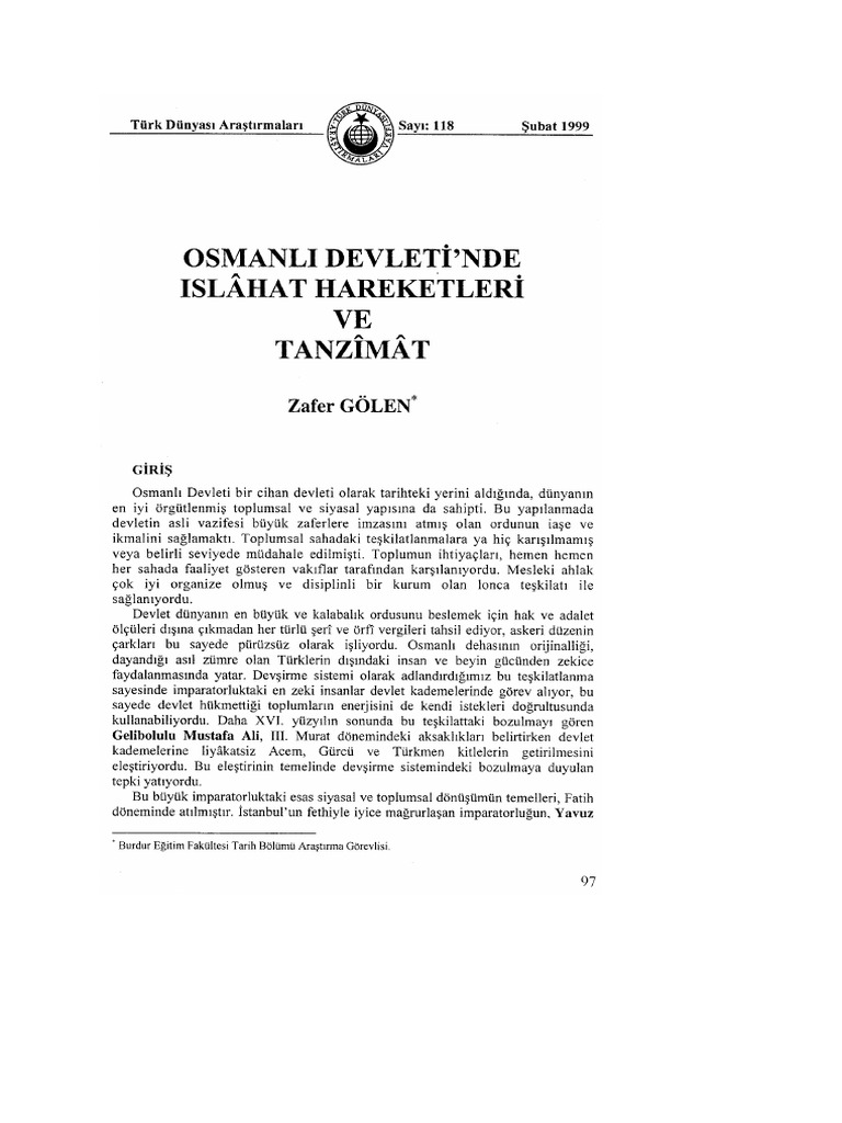 Osmanli Devletinde Islahat Hareketleri V | PDF