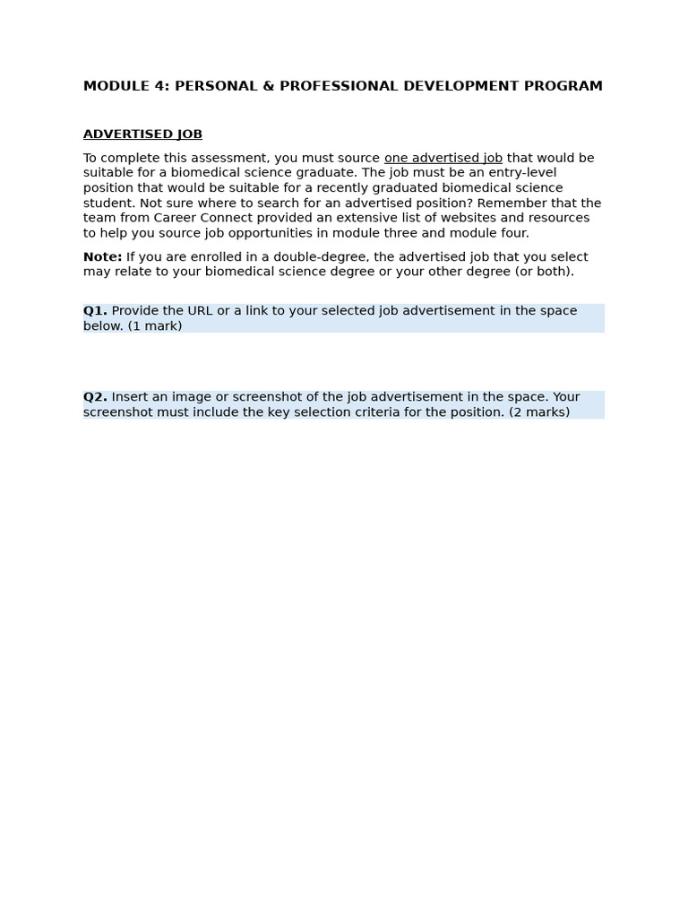 BMS PPDP - Module 4 - Assessment Template | PDF | Advertising | Recruitment