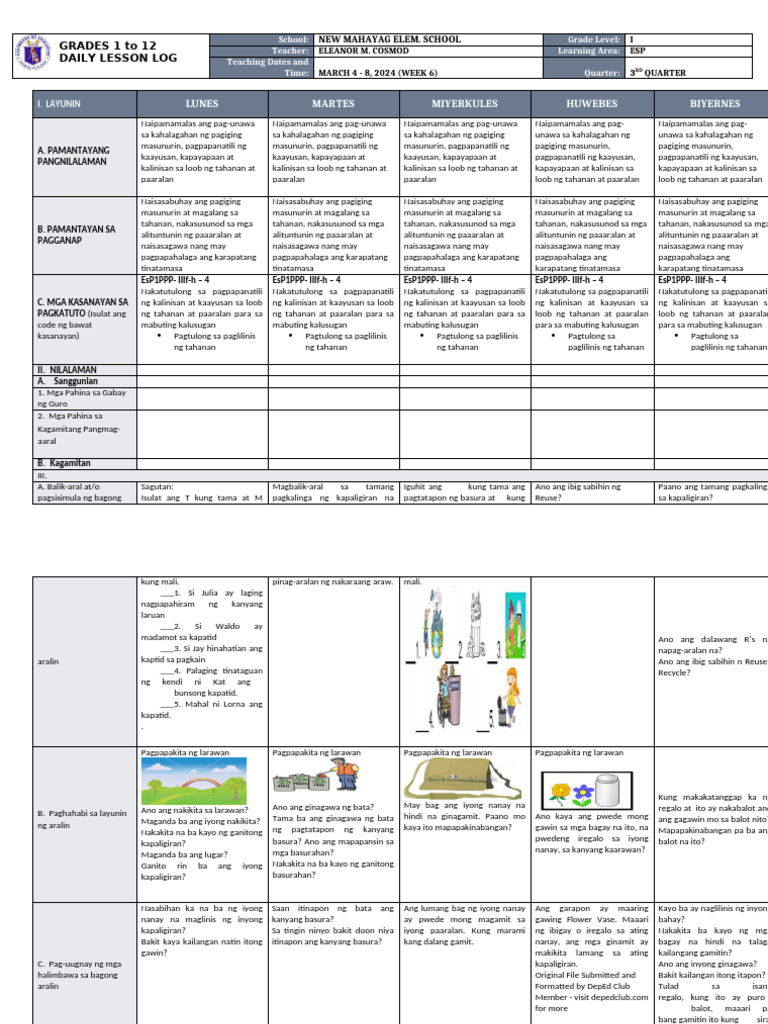DLL - Esp 1 - Q3 - W6 | PDF