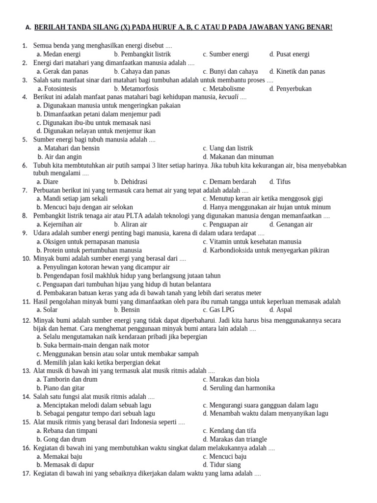 Berilah Tanda Silang | PDF