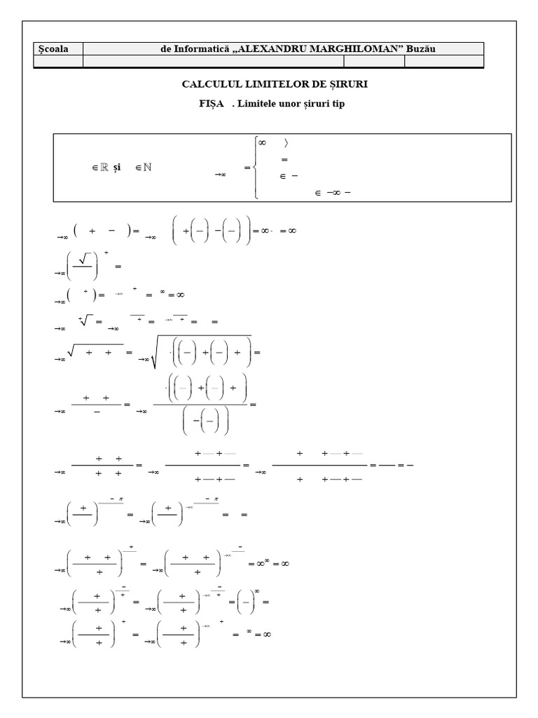 6.FISA Teorie + Exercitii Siruri Tip 2 | PDF