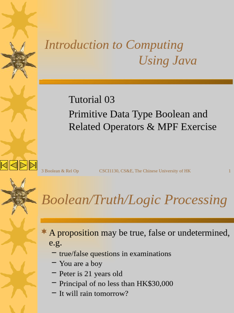 2024 CSCI1130-Tutorial03 Boolean and Operators | PDF