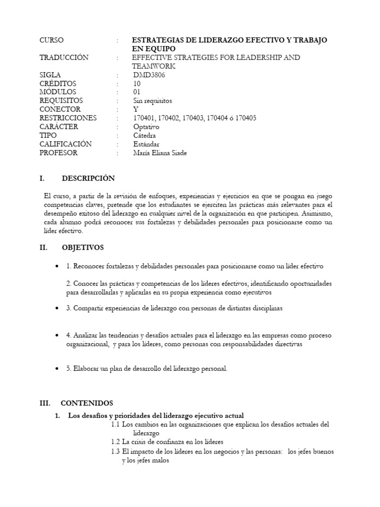 DMD3806 Estrategia de Liderazgo Efectivo y Trabajo en Equipo 1 | PDF