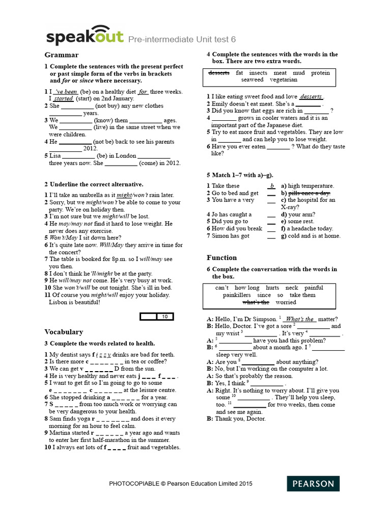 SO Pre+ U6 Test | PDF
