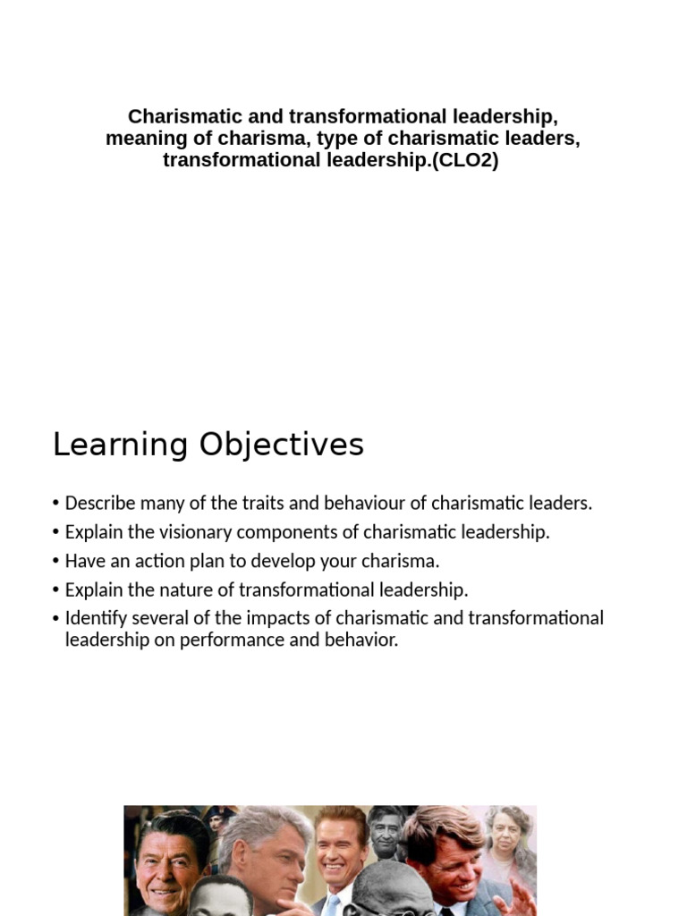 Lecture 4 Charismatic And Transformational Leadership Pdf