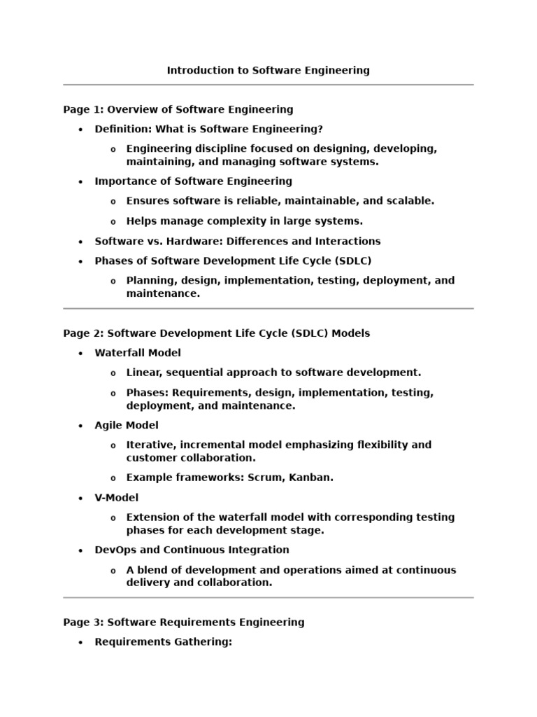 Introduction To Software Engineering | PDF