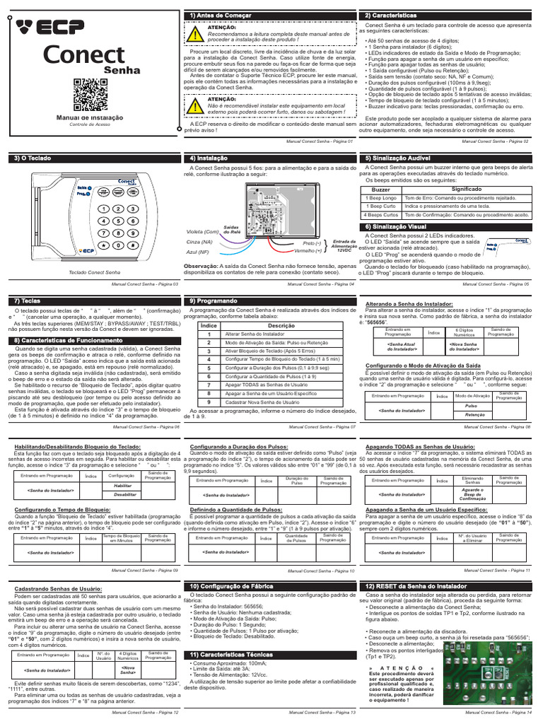 Manual Conect Senha RF | PDF