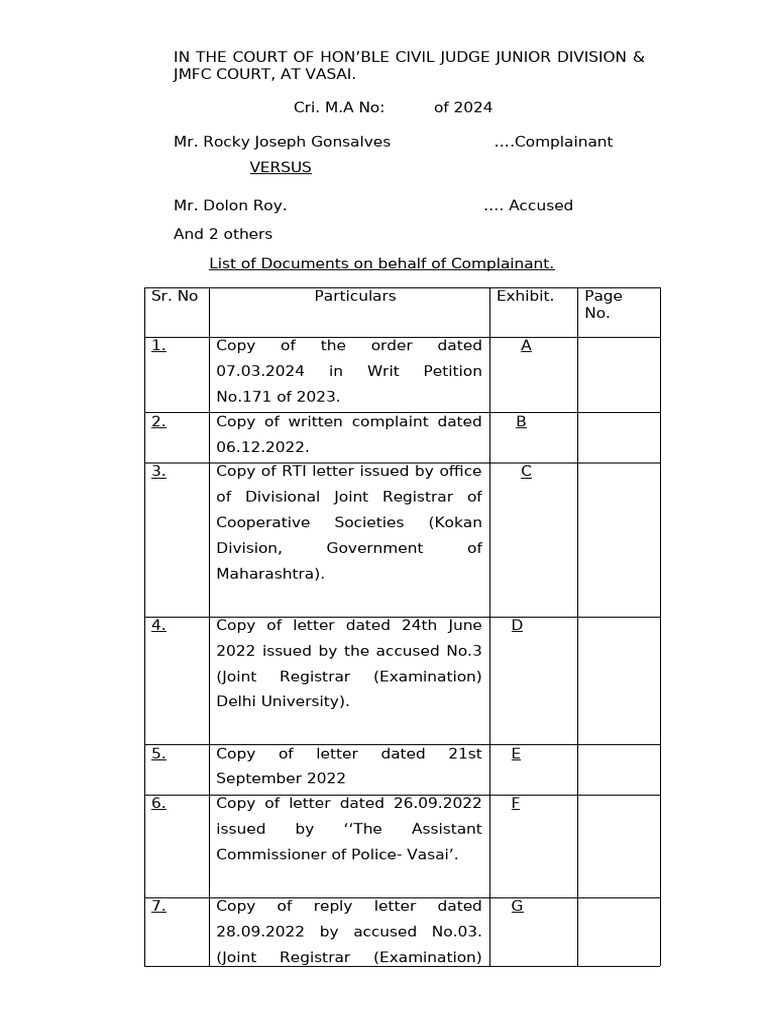 List of Documents | PDF