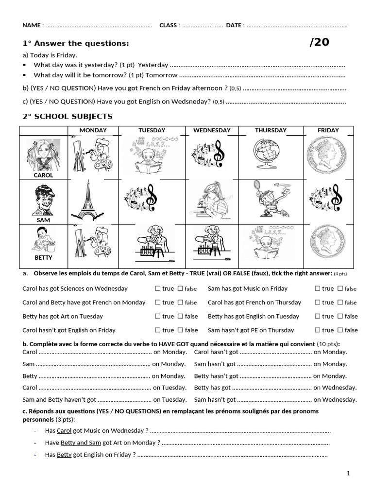 School Timetable Tests 62215 | PDF