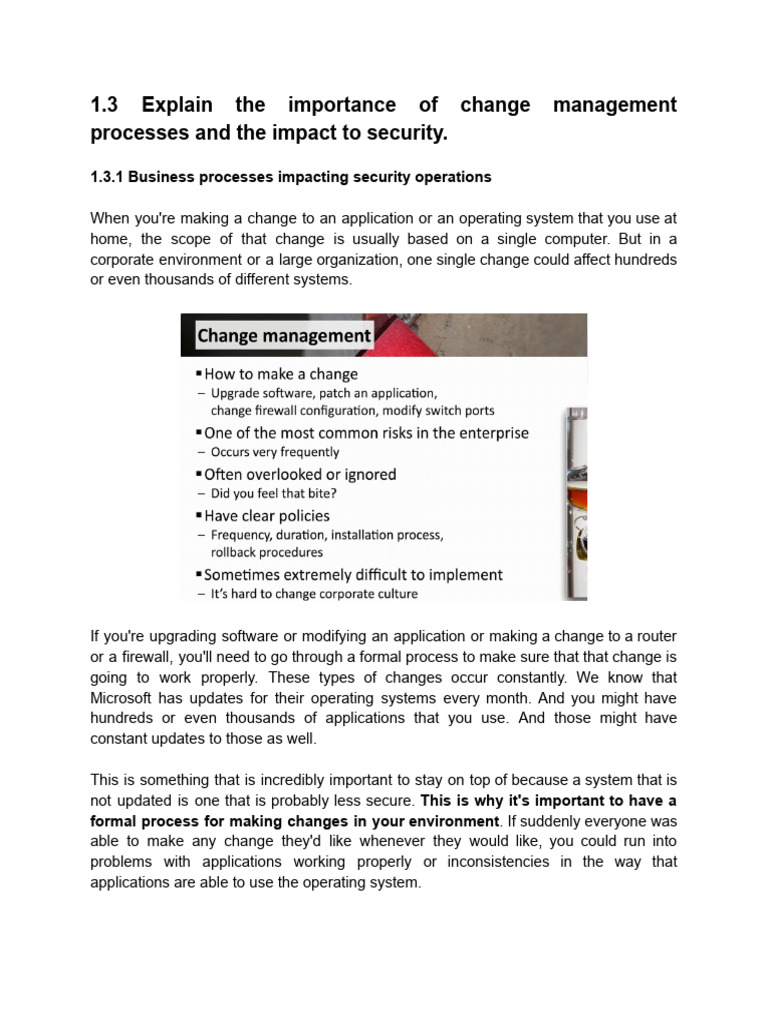 1.3 Change Management | PDF