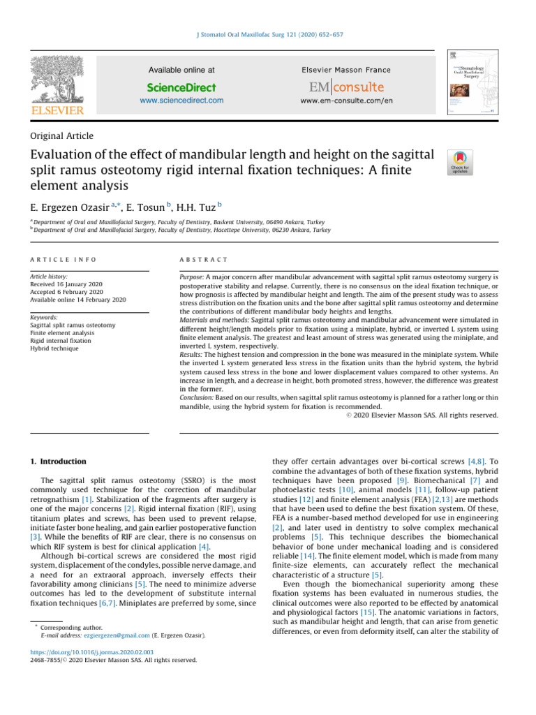 Evaluation of The Effect of Mandibular Length and Height On The ...