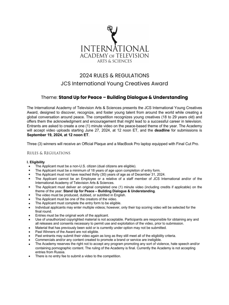 JCS - 2024 Rules Regulations | PDF