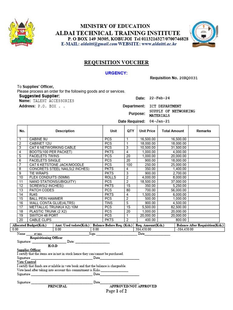 2021 Requition | PDF