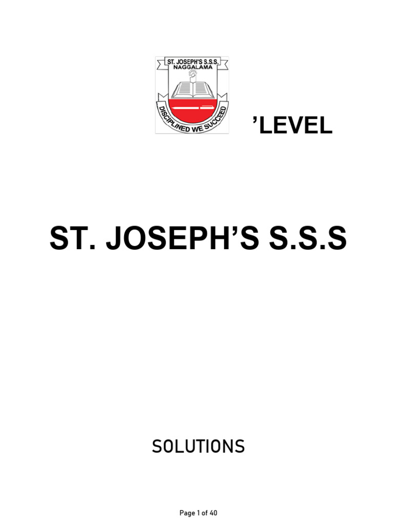 A Level Solutions | PDF