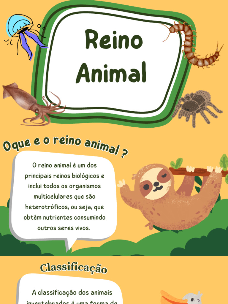 Pastel Green Textured Animals Kingdom Educational