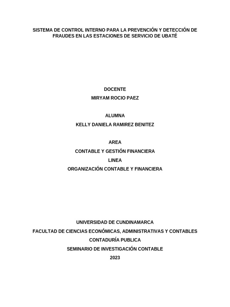 Control Interno para Fraudes en EDS Ubaté | PDF | Auditoría | Contabilidad