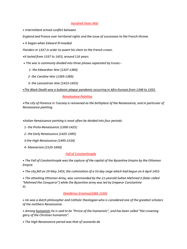 Renaissance Complete Notes | PDF
