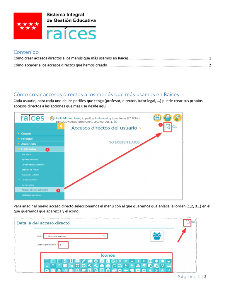 Crear Accesos Directos en Raices | PDF