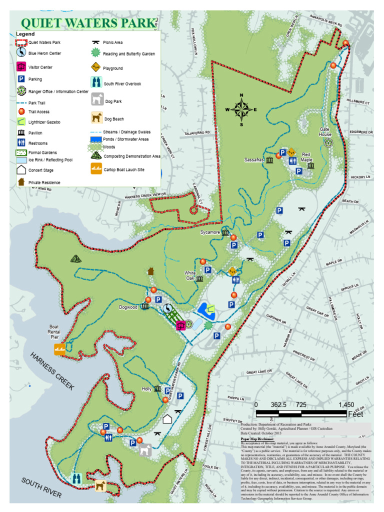 PDF Map of Quiet Waters Park