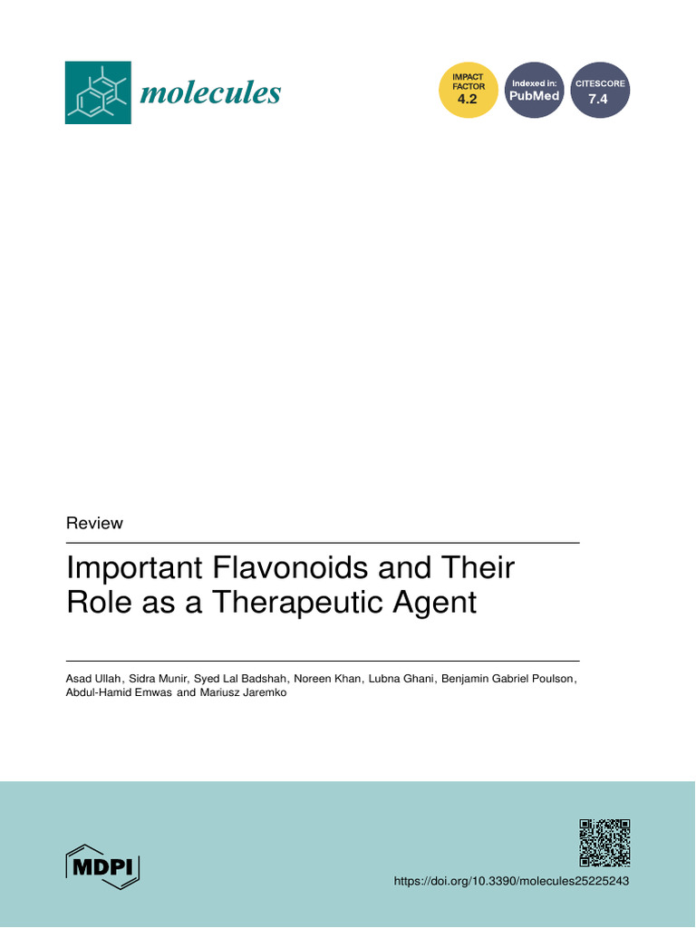 Important Flavonoids and Their Role As A Therapeutic Agent | PDF