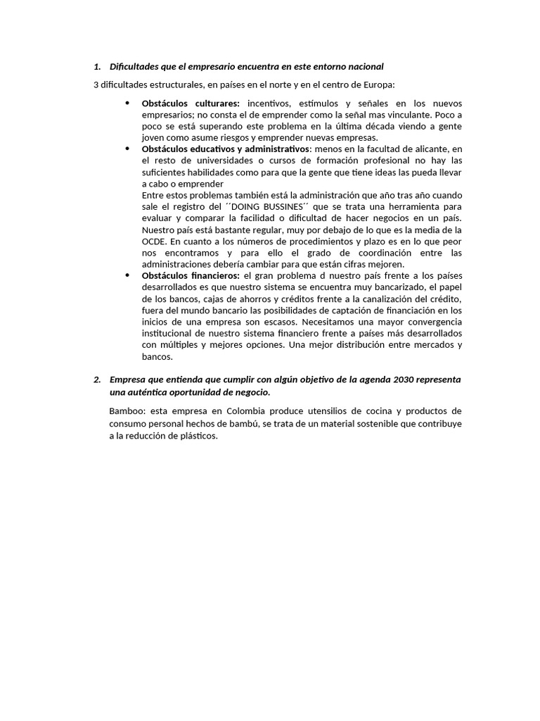 Dificultades del Empresario en Europa | PDF | Negocios | Finanzas y dinero