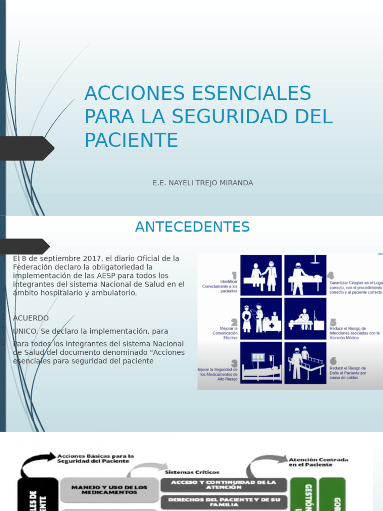 Acciones Esenciales para La Seguridad Del Paciente | PDF