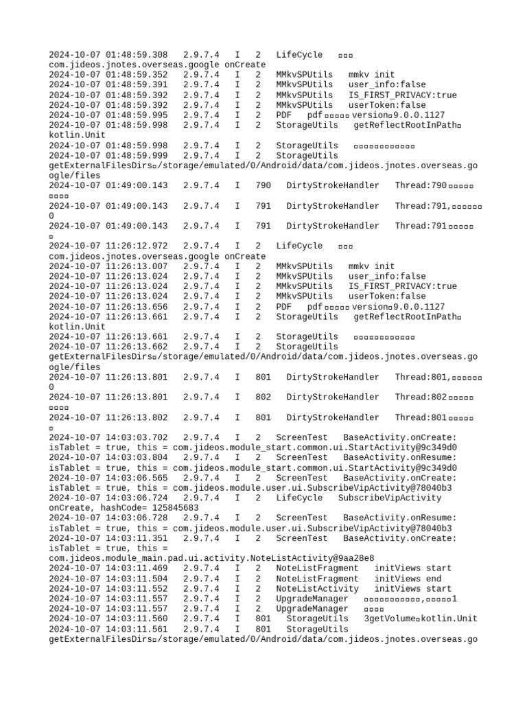 2024 10 07 - Log | PDF