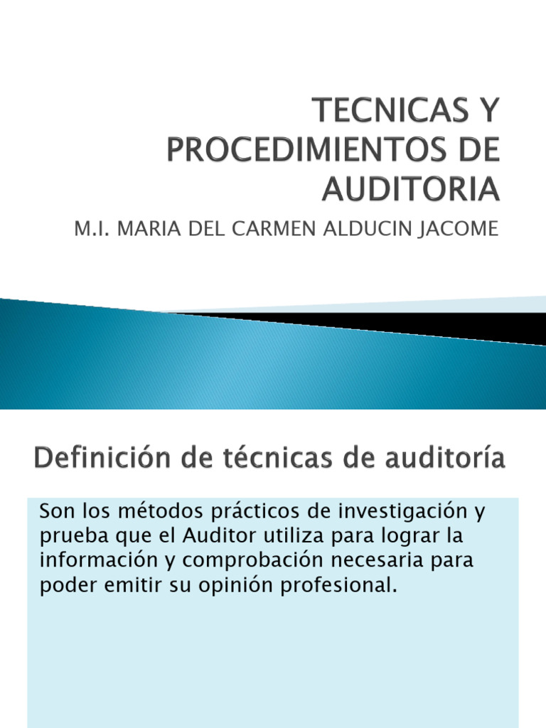 Tema 2 Tecnicas y Procedimientos de Auditoria | PDF
