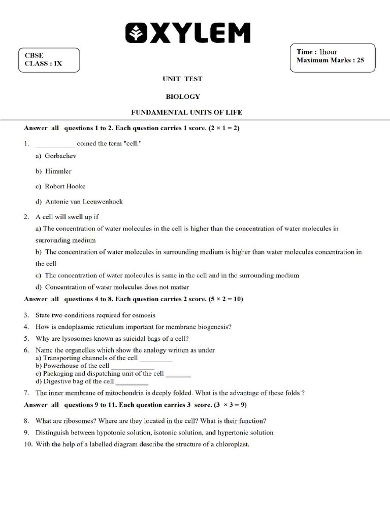The Fundamental Unit of Life (Biology) | PDF