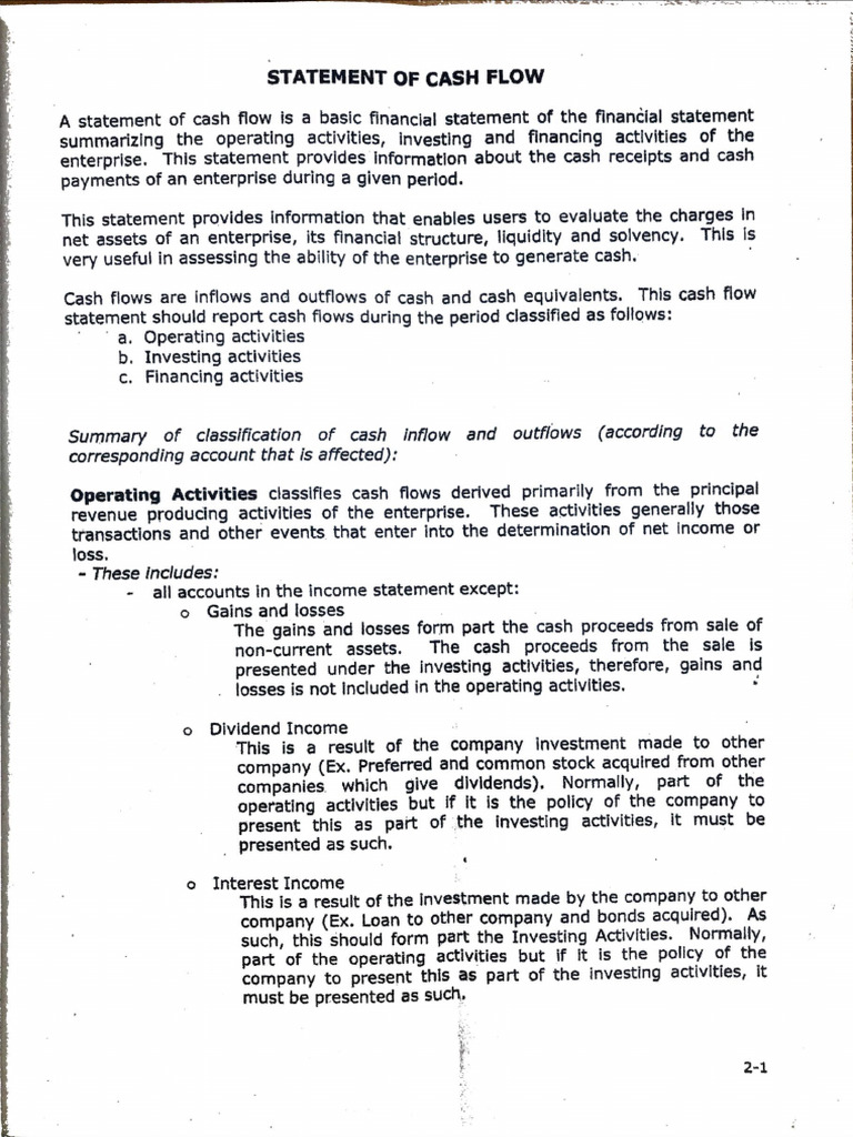 Statement of Cash Flow | PDF