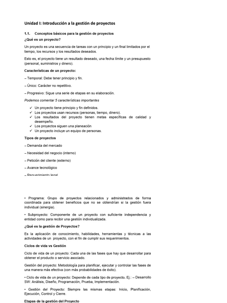Gestion de Proyectos de Software | PDF
