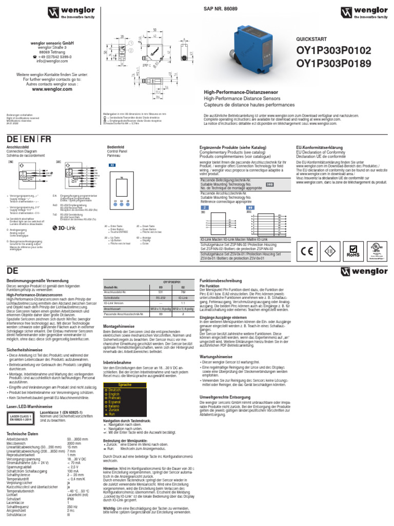 Quick Start OY1P303P0102 EN | PDF