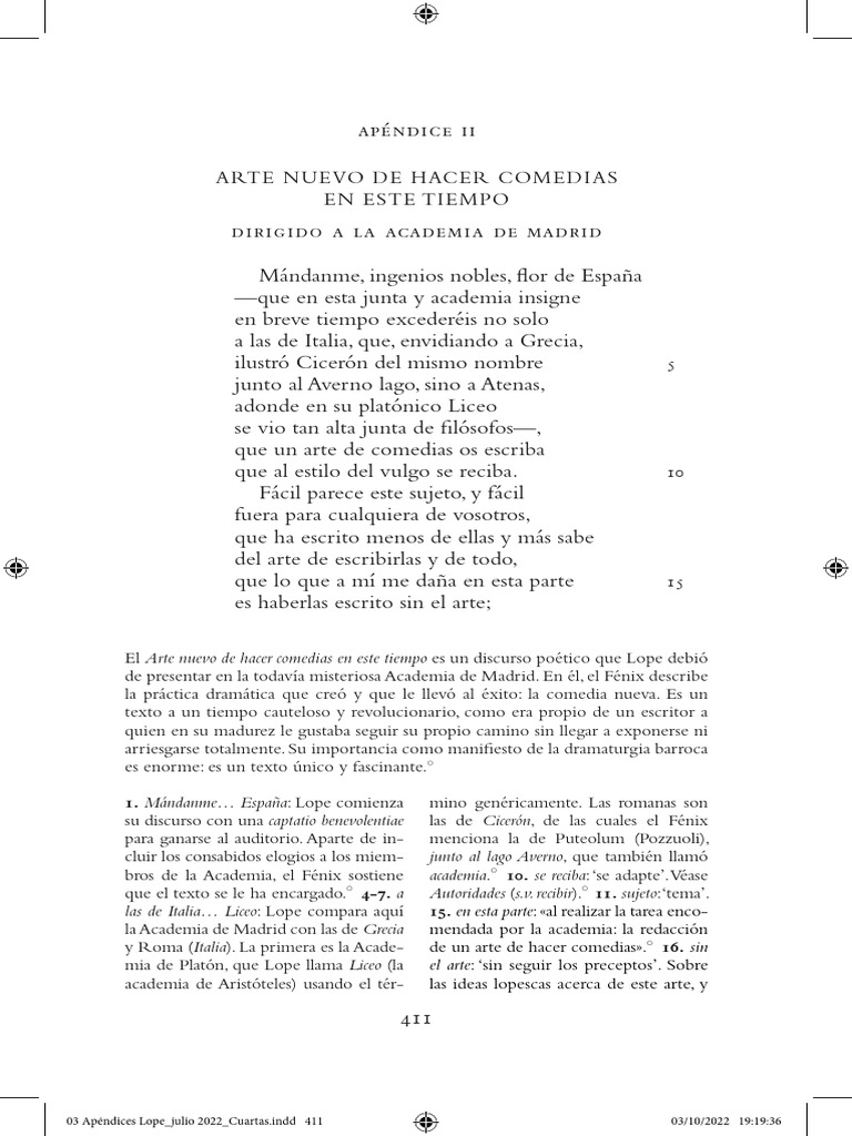 Arte Nuevo de Hacer Comedias | PDF