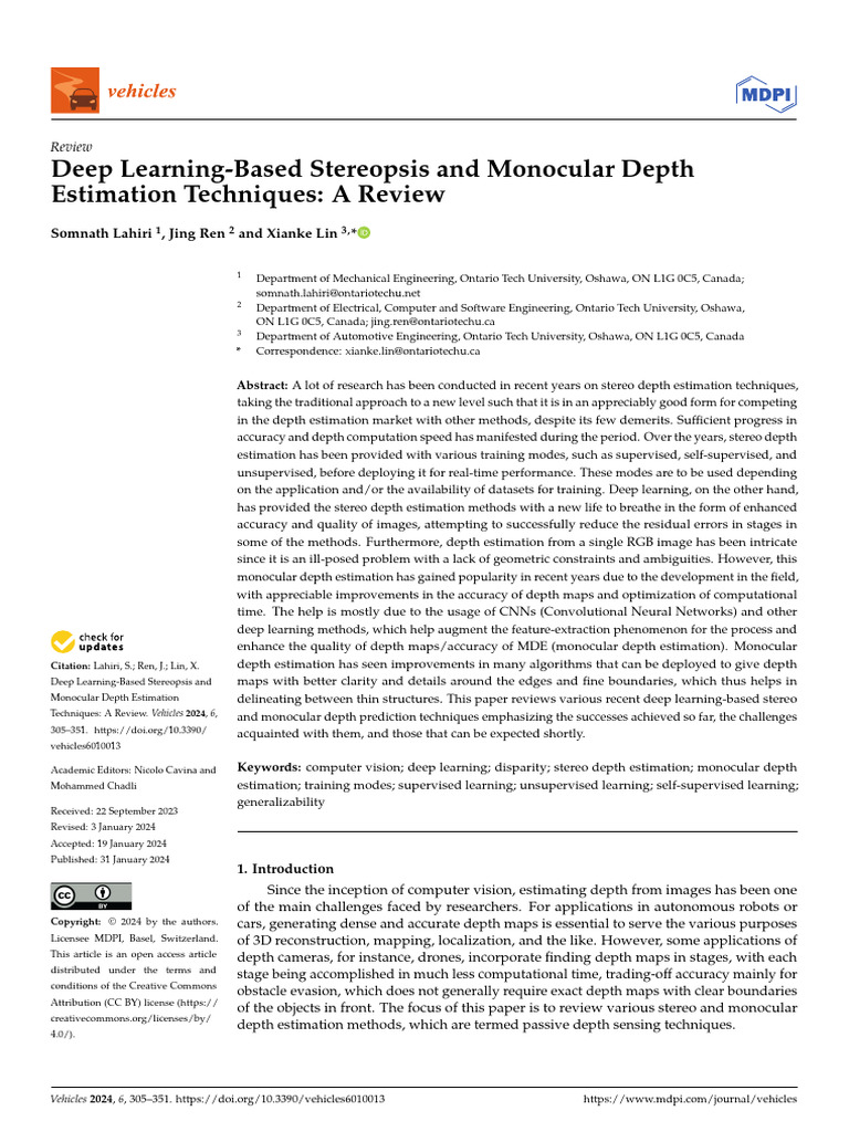 Deep Learning-Based Stereopsis and Monocular Depth - 004 | PDF