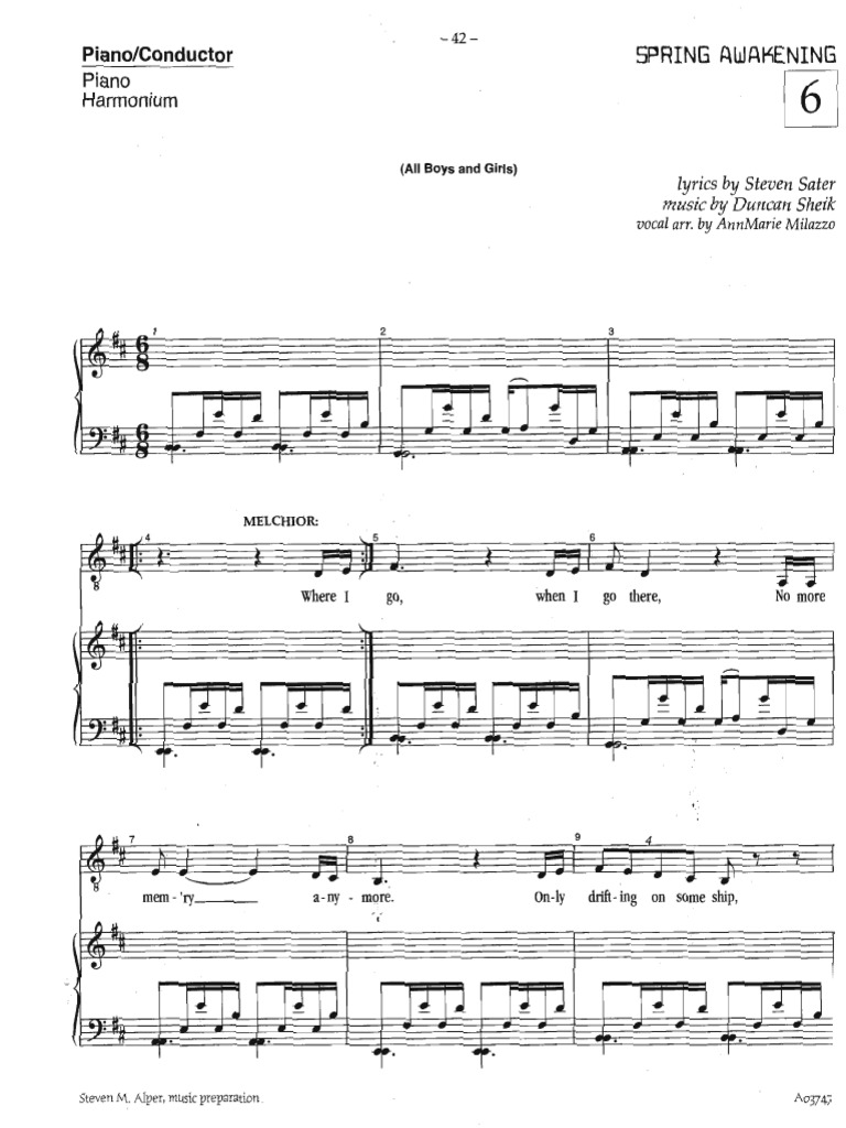 Spring Awakening Score - Touch me | PDF