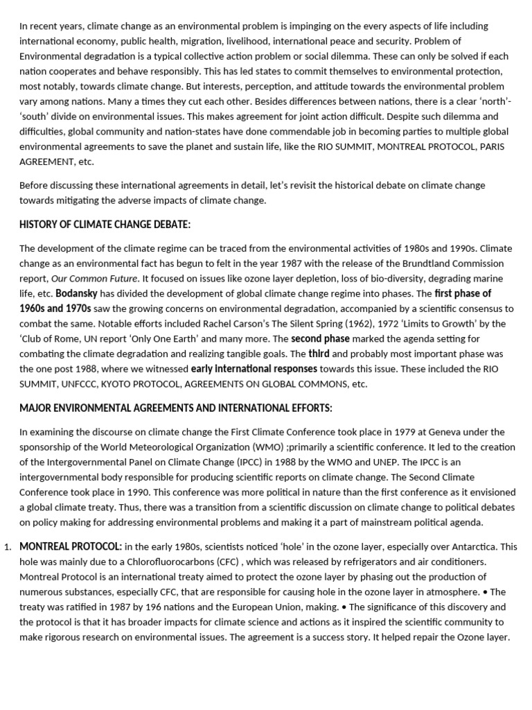 Environmental Agreements | PDF | United Nations Framework Convention On ...