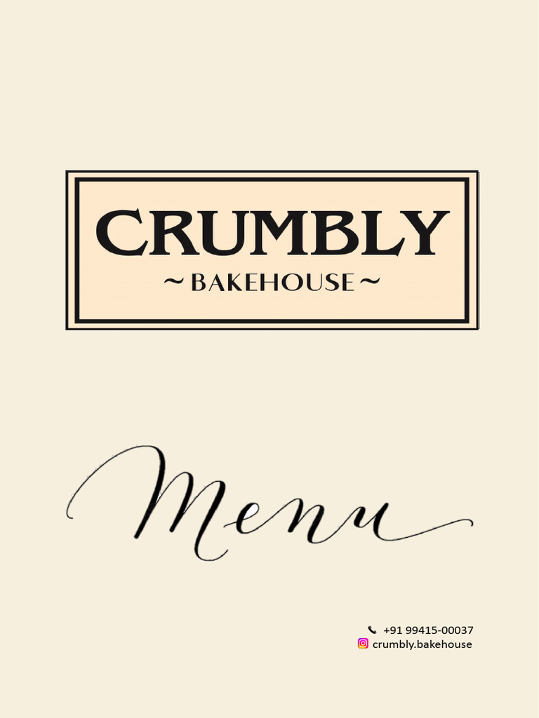 Crumbly menu pdf