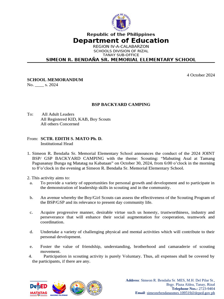 Backyard Camping | PDF