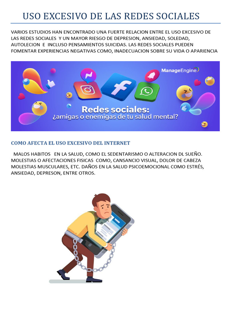 Uso Excesivo de Las Redes Sociales | PDF