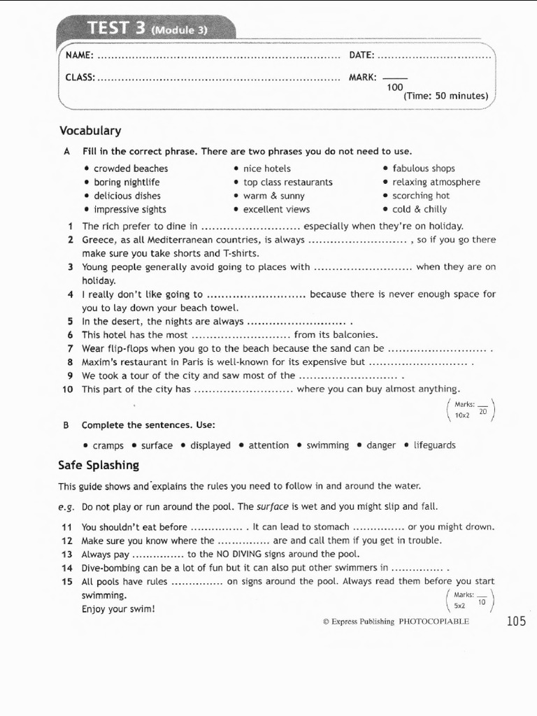 Access 3 Module 3 Test Form 7 Pdf