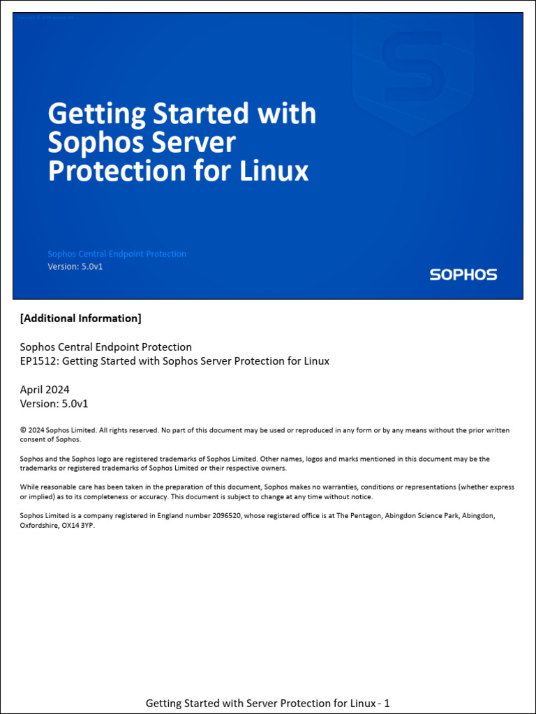 EP1512 5.0v1 Getting Started With Server Protection For Linux | PDF
