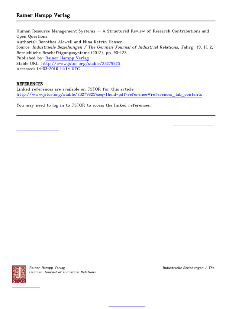 Human Resource Management Systems - A Structured Review of Research ...