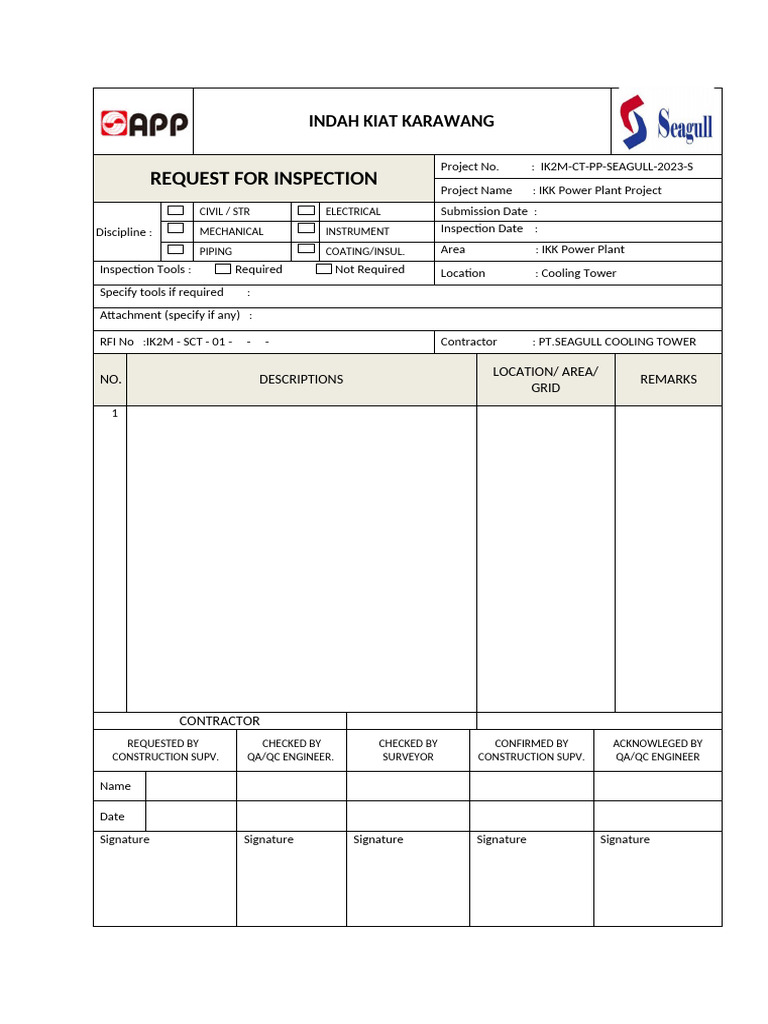 RFI Blank | PDF