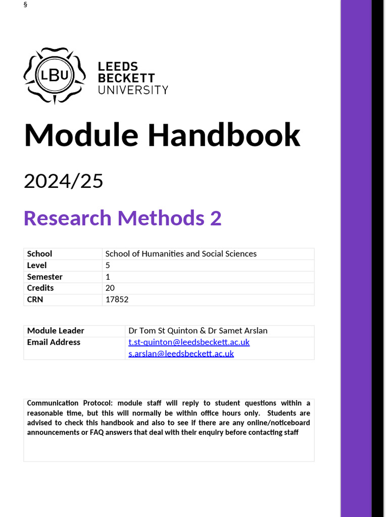 L5 RM2 2024 - 25 Module Handbook | PDF