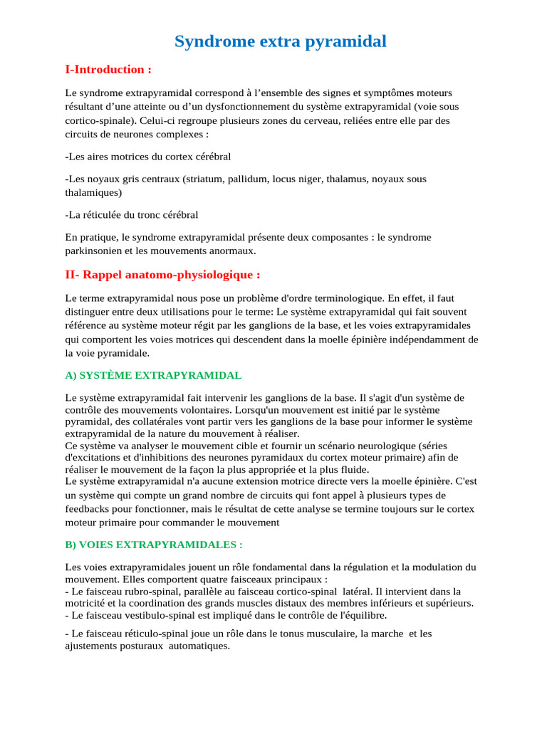 3-B Syndrome Extra Pyramidal | PDF